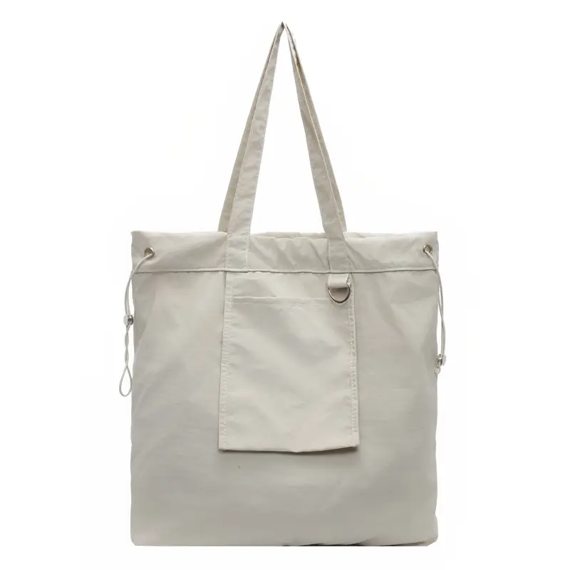 Pink Waterproof Nylon Tote Bag for Students Commuters - Image 3