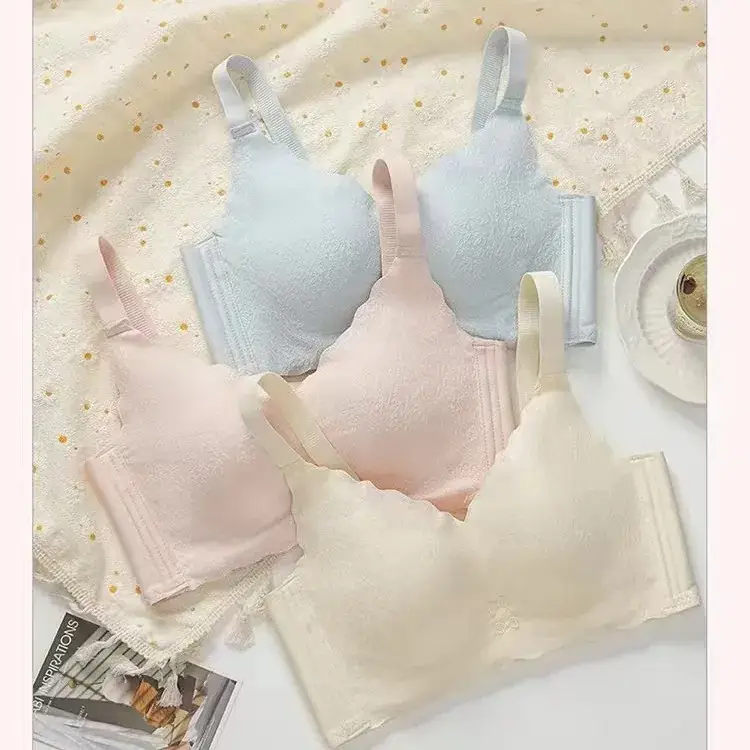 Feminine Lace Wireless Bra Adjustable Push-Up Breathable - Image 6