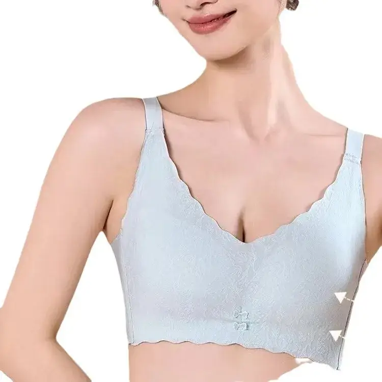 Feminine Lace Wireless Bra Adjustable Push-Up Breathable - Image 8