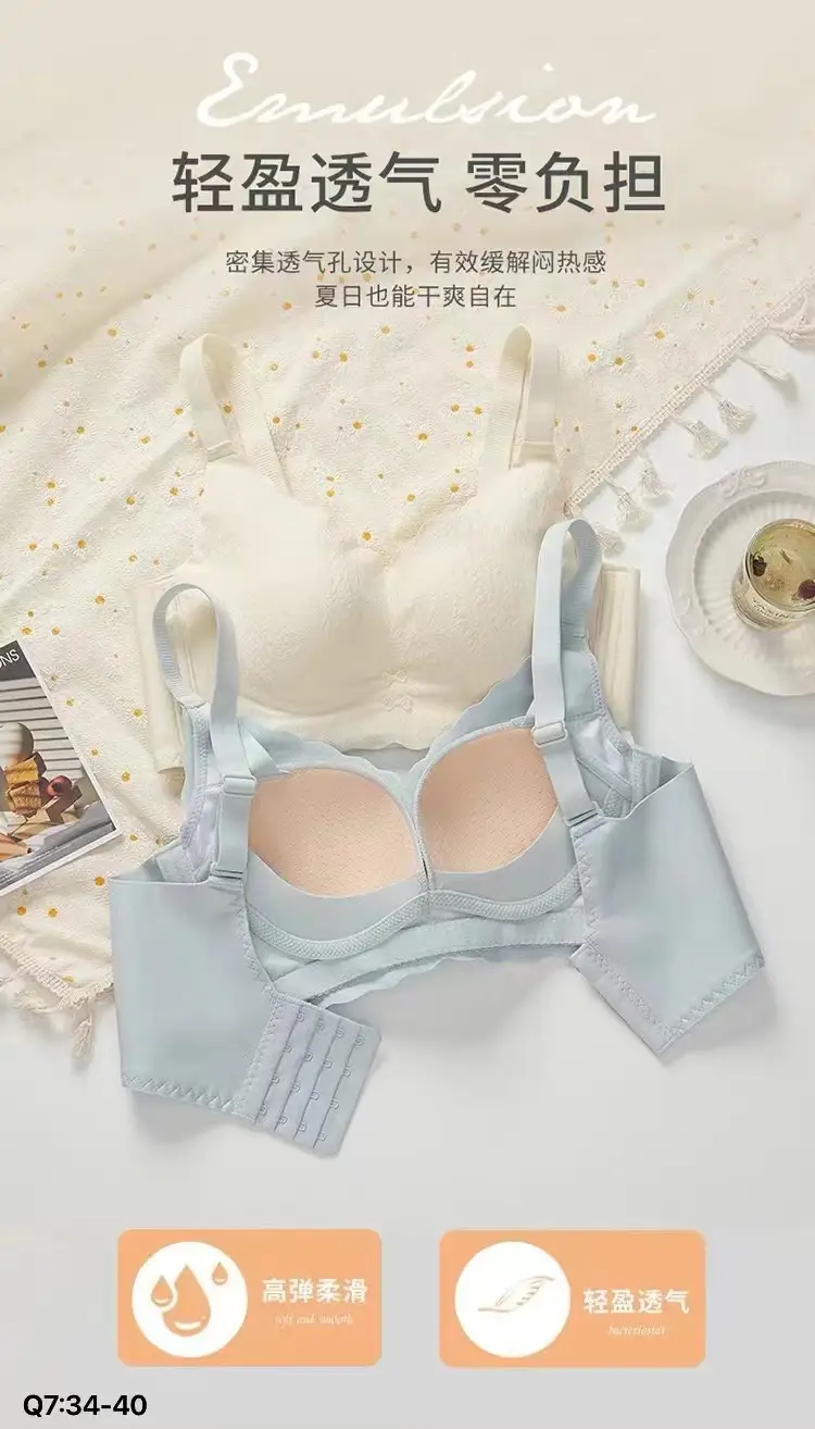 Feminine Lace Wireless Bra Adjustable Push-Up Breathable — feature 12