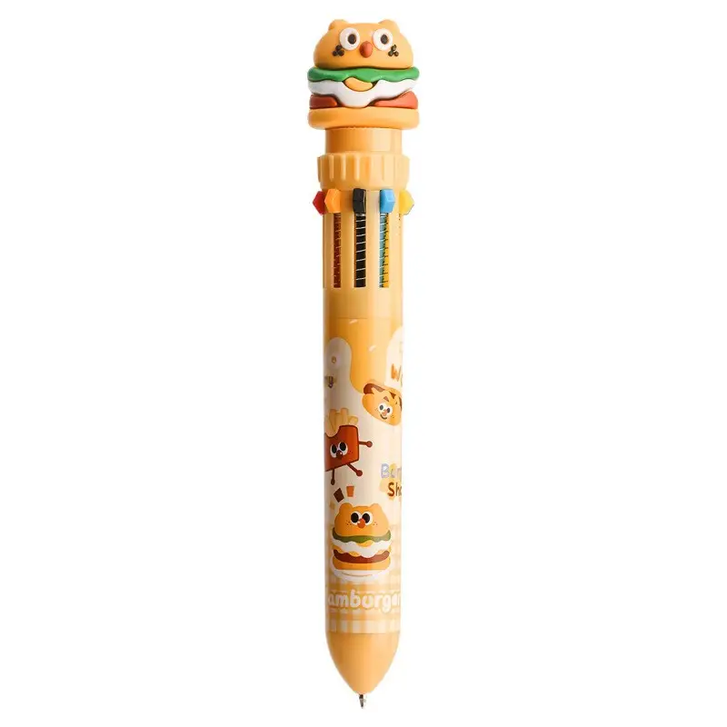 Cartoon cute family ten color ballpoint pen multi-color press hand account pen high color value modeling color pen stationery wholesale
