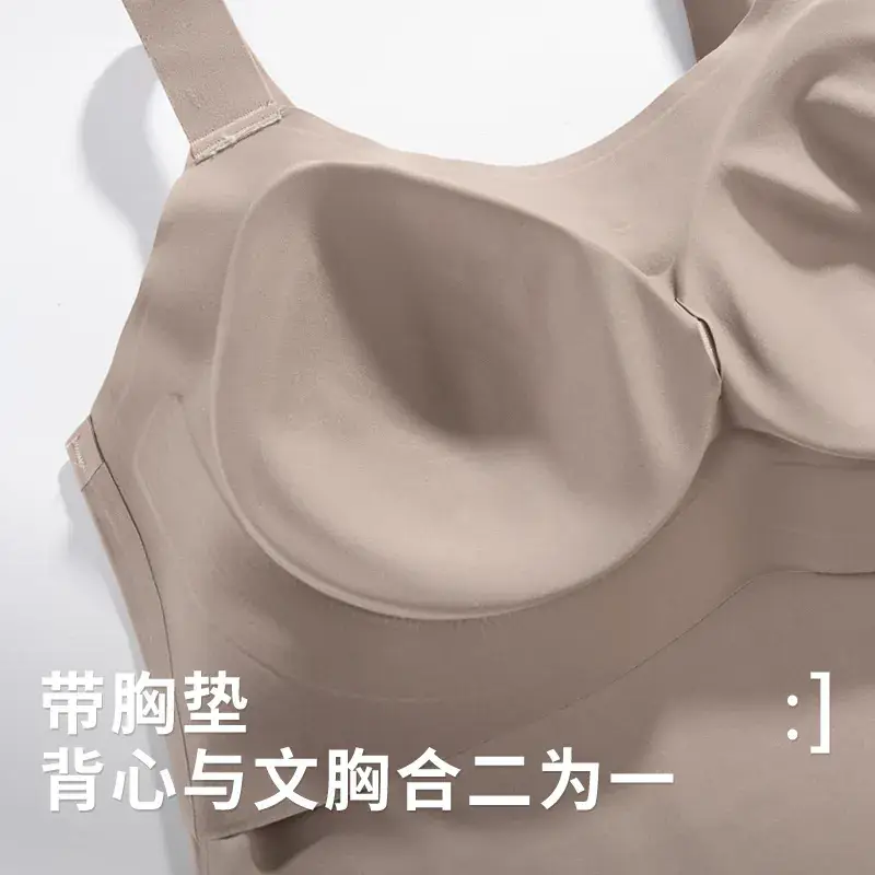 Women Camisole with Chest Pad Large Wear-Free Bra - Image 7