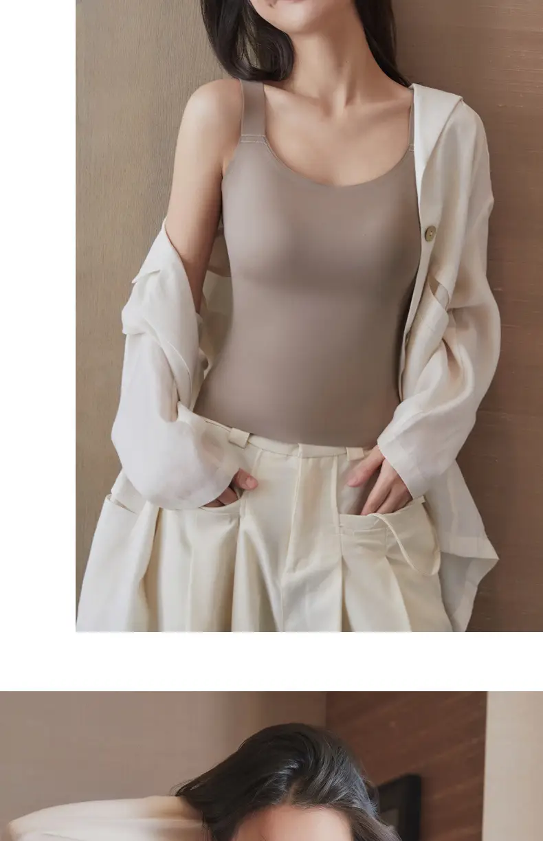 Women Camisole with Chest Pad Large Wear-Free Bra — feature 25