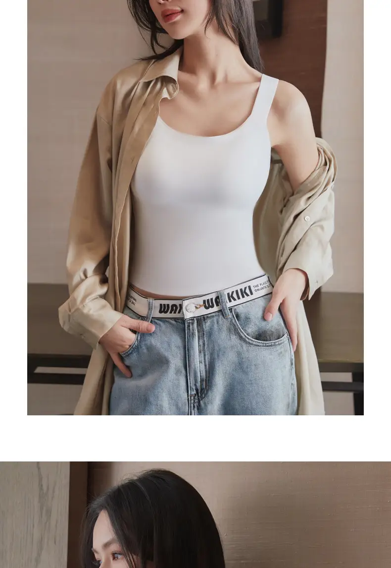 Women Camisole with Chest Pad Large Wear-Free Bra — feature 30