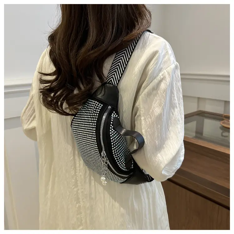 Women's Hot Rhinestone Waist Bag with Wide Strap — feature 14
