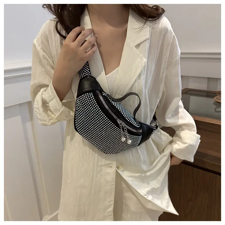Women's Hot Rhinestone Waist Bag with Wide Strap — feature 16