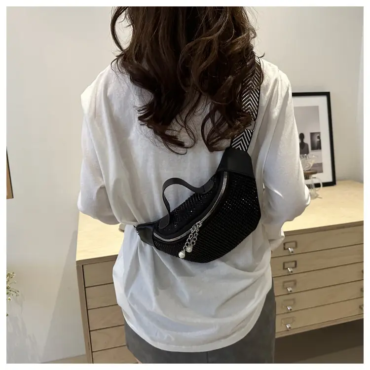 Women's Hot Rhinestone Waist Bag with Wide Strap — feature 20