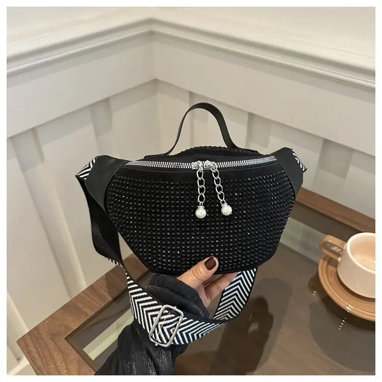 Women's Hot Rhinestone Waist Bag with Wide Strap — feature 22