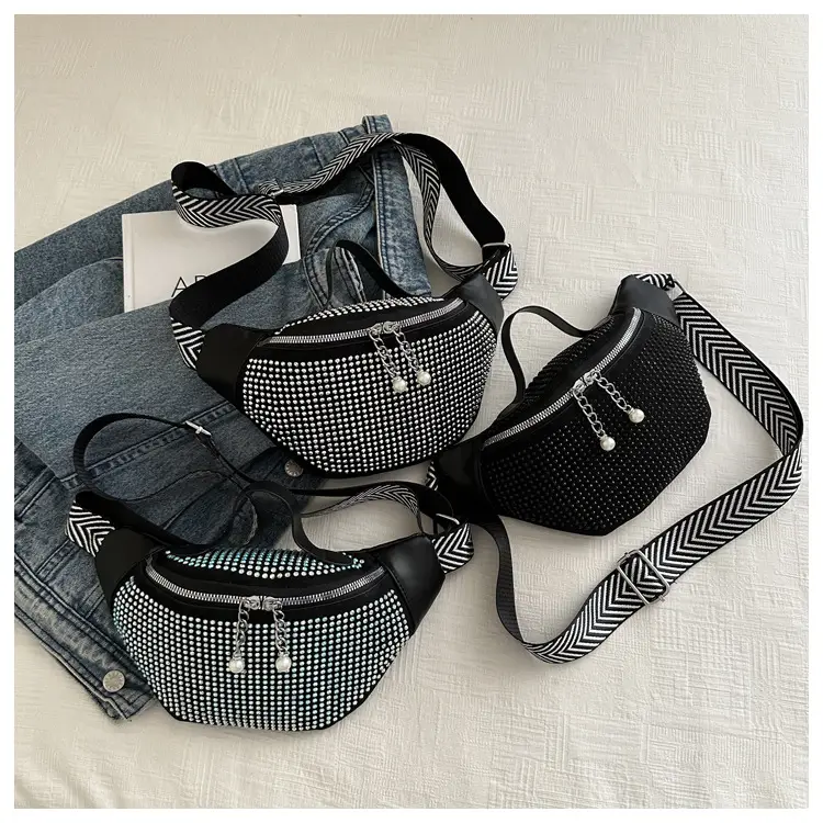 Women's Hot Rhinestone Waist Bag with Wide Strap — feature 24