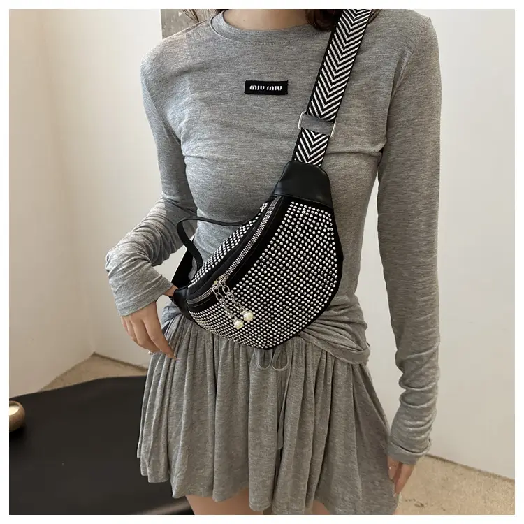 Women's Hot Rhinestone Waist Bag with Wide Strap — feature 9