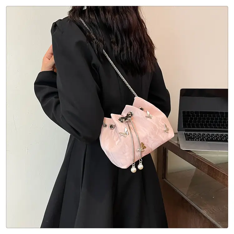 Black Butterfly Chain Bucket Bag for Women — feature 17