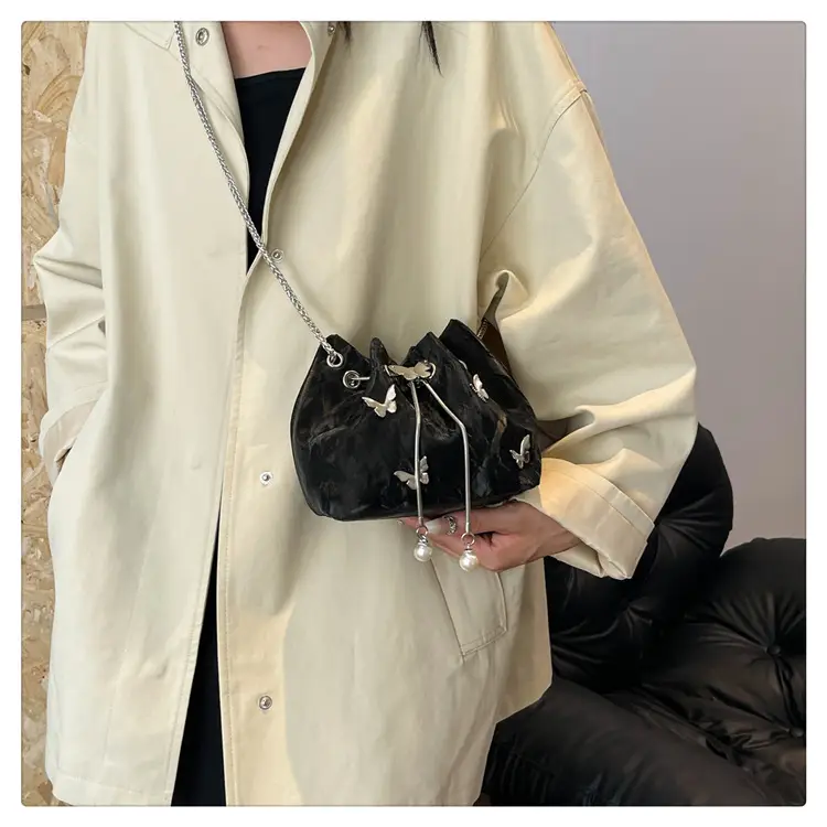 Black Butterfly Chain Bucket Bag for Women — feature 20