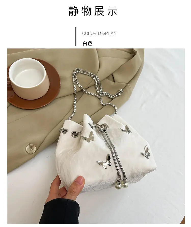 Black Butterfly Chain Bucket Bag for Women — feature 22