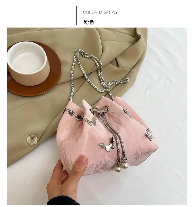 Black Butterfly Chain Bucket Bag for Women — feature 23