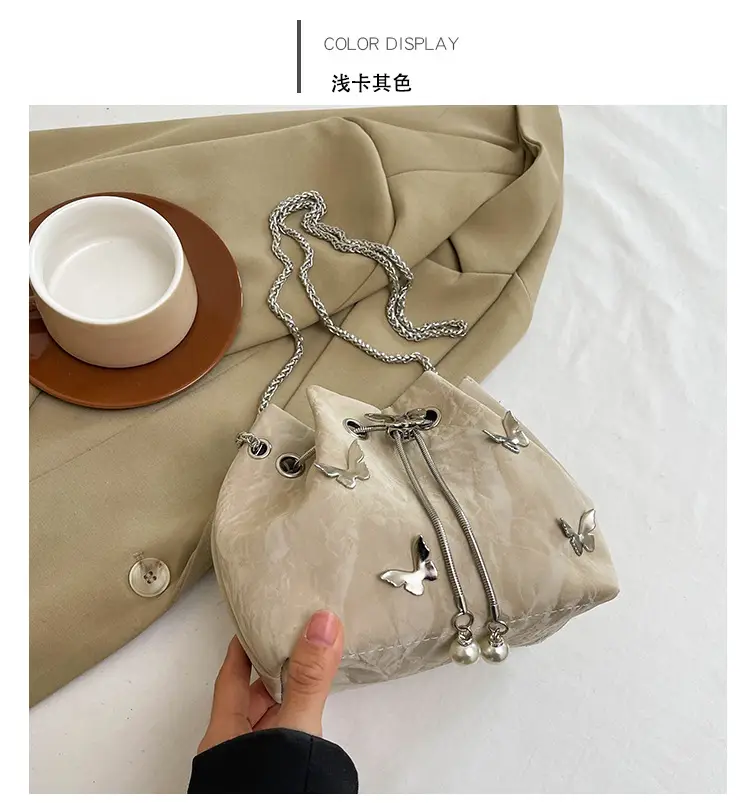 Black Butterfly Chain Bucket Bag for Women — feature 26