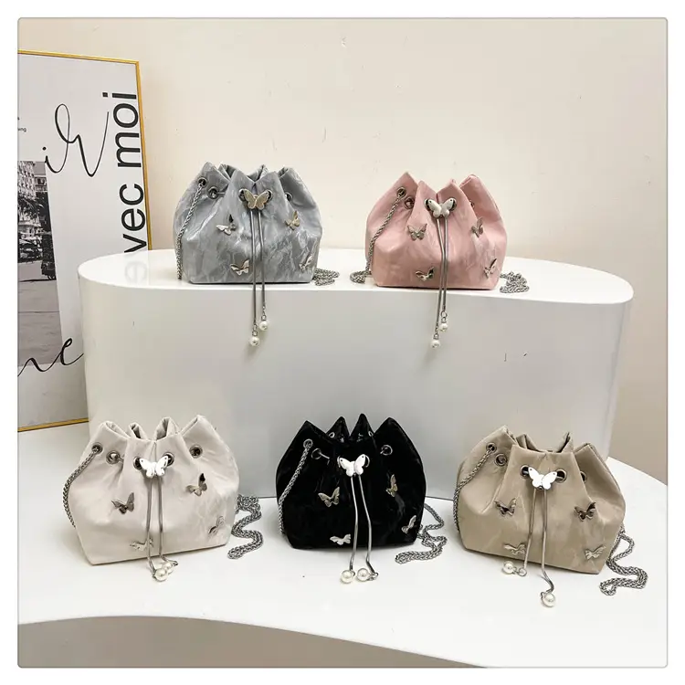 Black Butterfly Chain Bucket Bag for Women — feature 27