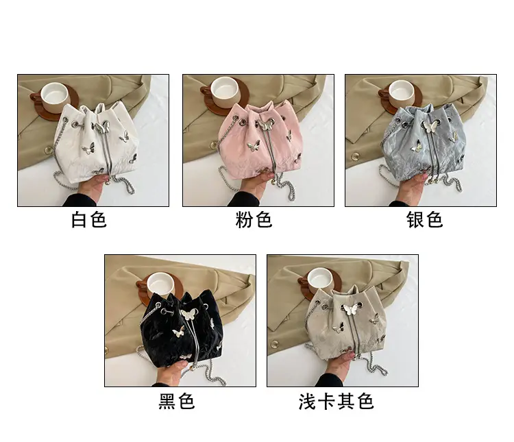 Black Butterfly Chain Bucket Bag for Women — feature 3