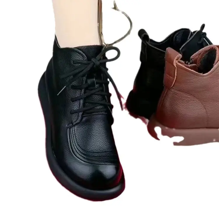 Women's Fleece-Lined Warm Boots Black Winter - Image 7