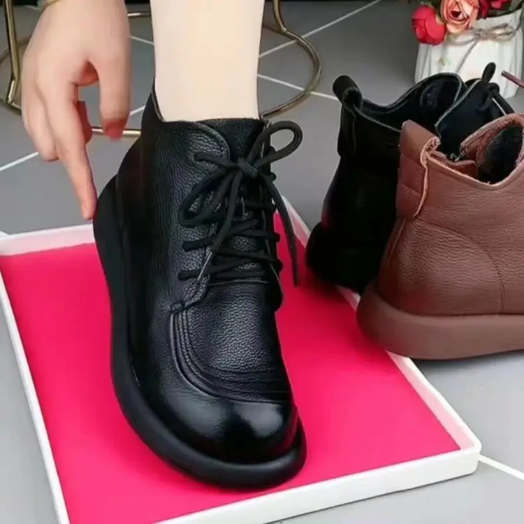 Women's Fleece-Lined Warm Boots Black Winter - Image 2