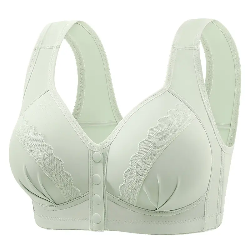 Factory Outlet Middle-aged Bra No Steel Ring Side Lap plus size Thin Front Button Push-up Mom Underwear
