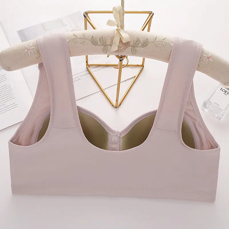 Factory Outlet Middle-aged Bra No Steel Ring Side Lap plus size Thin Front Button Push-up Mom Underwear
