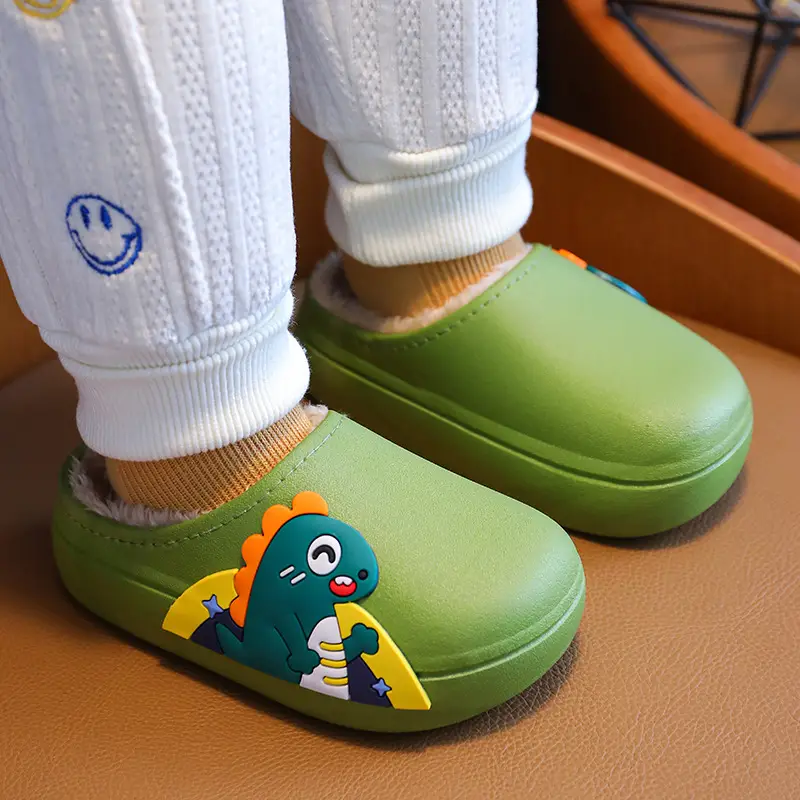 Winter Waterproof, Non-Slip, Warm Cartoon Parent-Child Furry Cotton Slippers for Kids, Girls, Boys and Babies
