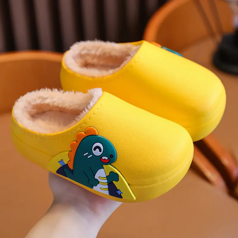 Winter Waterproof, Non-Slip, Warm Cartoon Parent-Child Furry Cotton Slippers for Kids, Girls, Boys and Babies