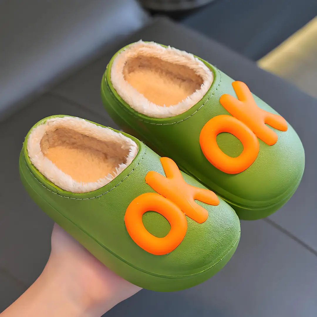 Winter Waterproof, Non-Slip, Warm Cartoon Parent-Child Furry Cotton Slippers for Kids, Girls, Boys and Babies