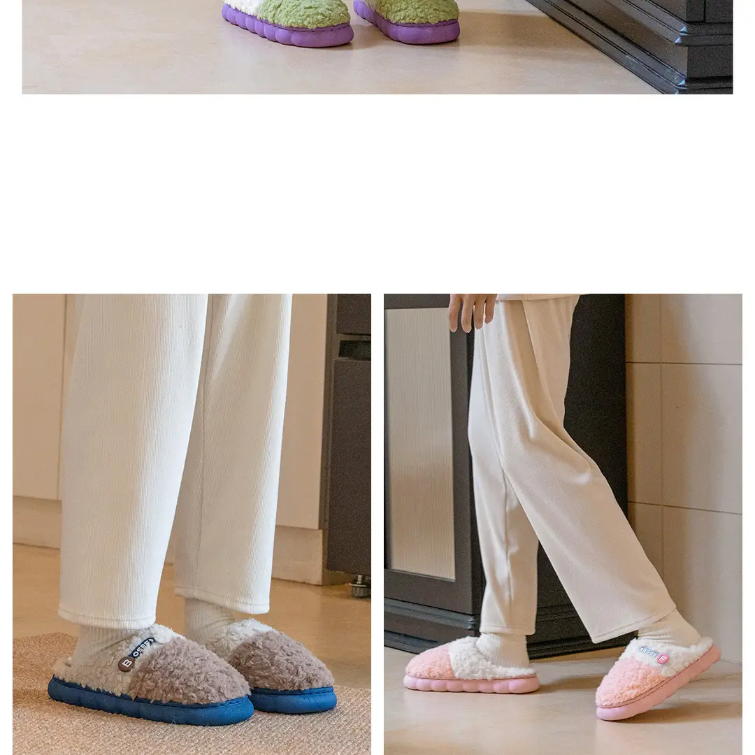 Non-Slip Cotton Slippers for Women Autumn and Winter 2025 New Home Warm Confinement Shoes Thick-Soled Indoor Household Furry Slippers — feature 16