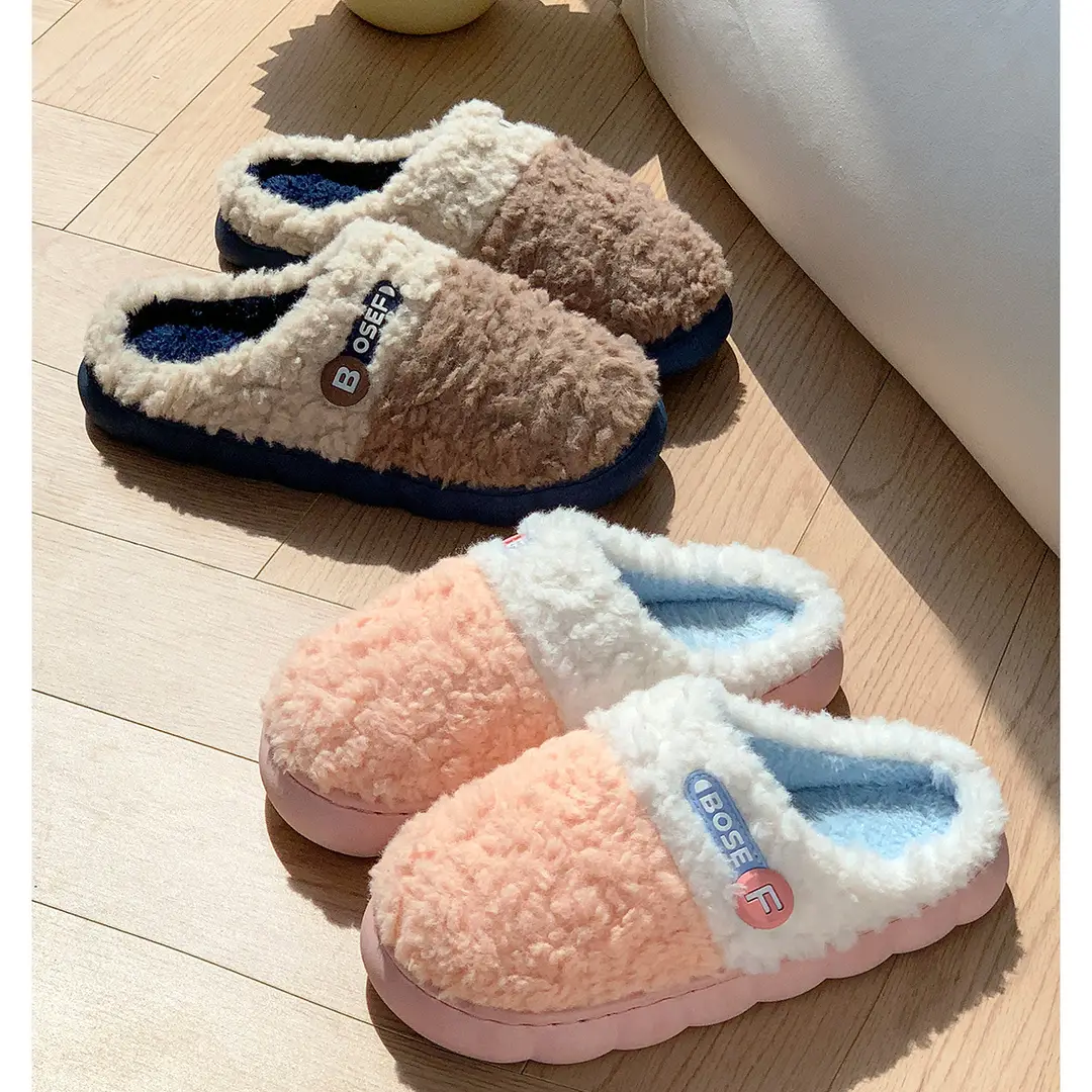 Non-Slip Cotton Slippers for Women Autumn and Winter 2025 New Home Warm Confinement Shoes Thick-Soled Indoor Household Furry Slippers — feature 23