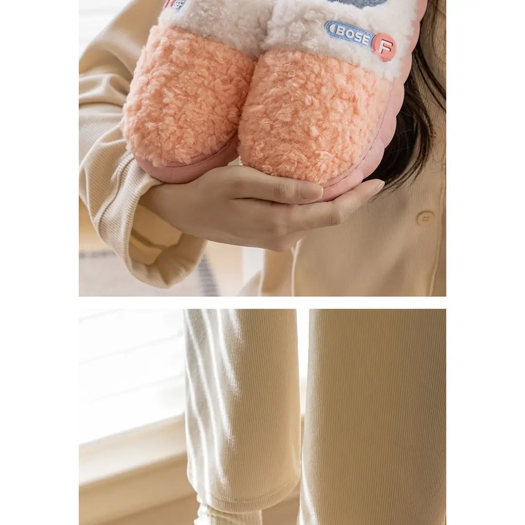 Non-Slip Cotton Slippers for Women Autumn and Winter 2025 New Home Warm Confinement Shoes Thick-Soled Indoor Household Furry Slippers — feature 8