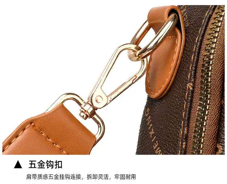 Women Printed Backpack Brown Leather Shoulder Travel School — feature 30