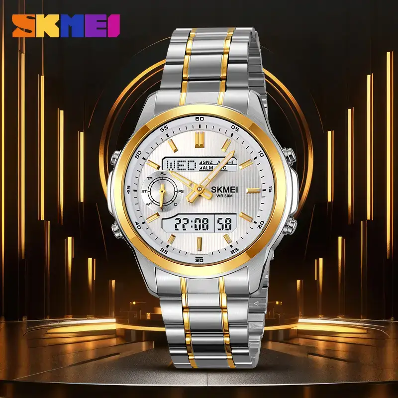 SKMEI Men's Steel Band Digital Display Watch - Image 5