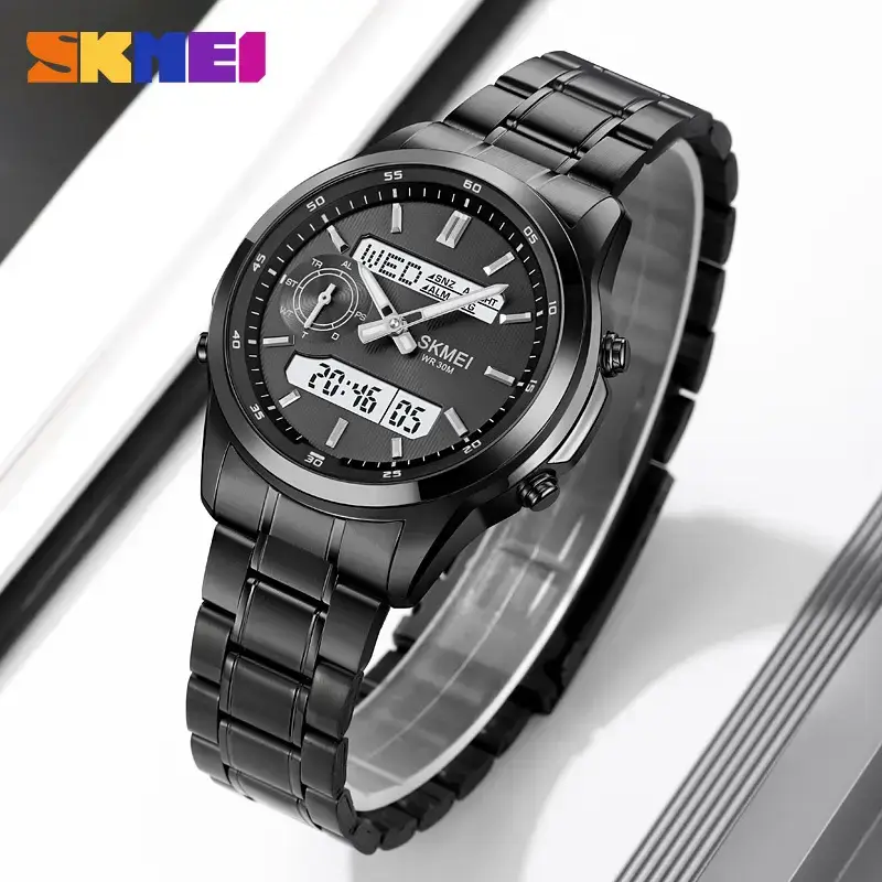 SKMEI Men's Steel Band Digital Display Watch - Image 6