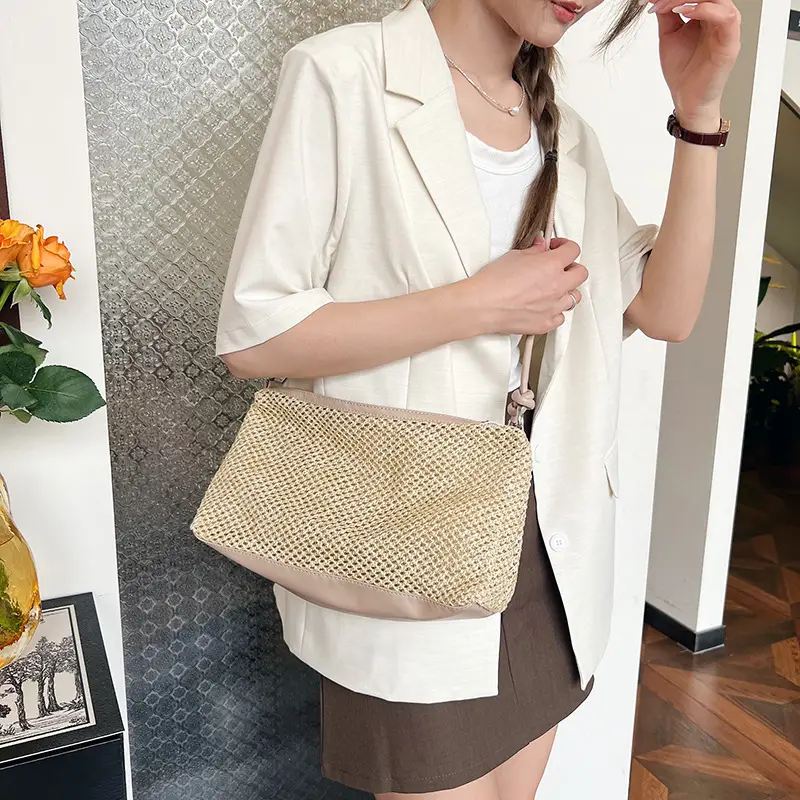 Women's Contrasting Stitched Crossbody Bag 2024 - Image 6