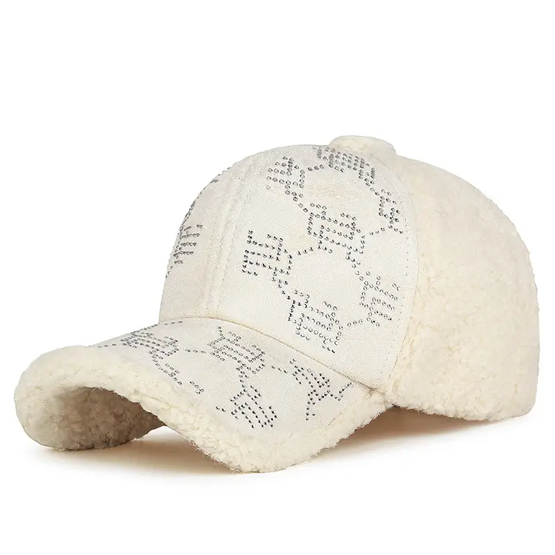 Winter Wool Cap with Velvet Texture and Adjustable Strap - Image 2