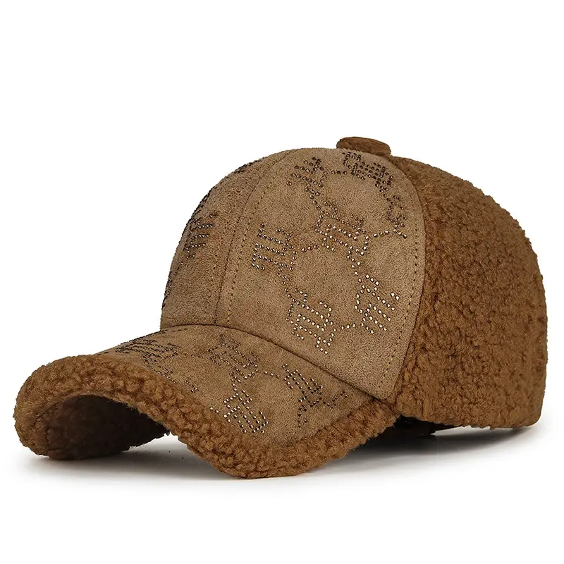 Winter Wool Cap with Velvet Texture and Adjustable Strap - Image 3