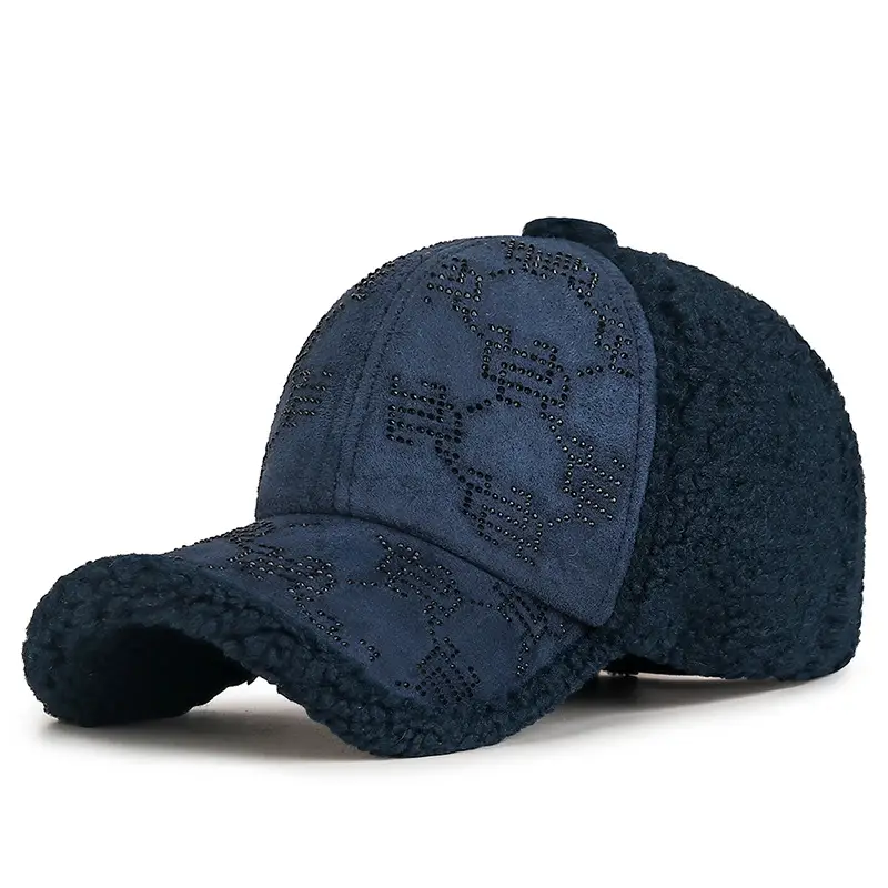 Winter Wool Cap with Velvet Texture and Adjustable Strap - Image 4