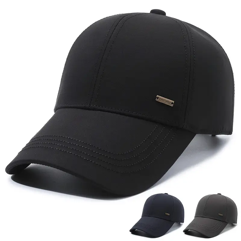 Men's Black Korean Baseball Cap Middle-aged Outdoor Sunshade Cap - Image 5