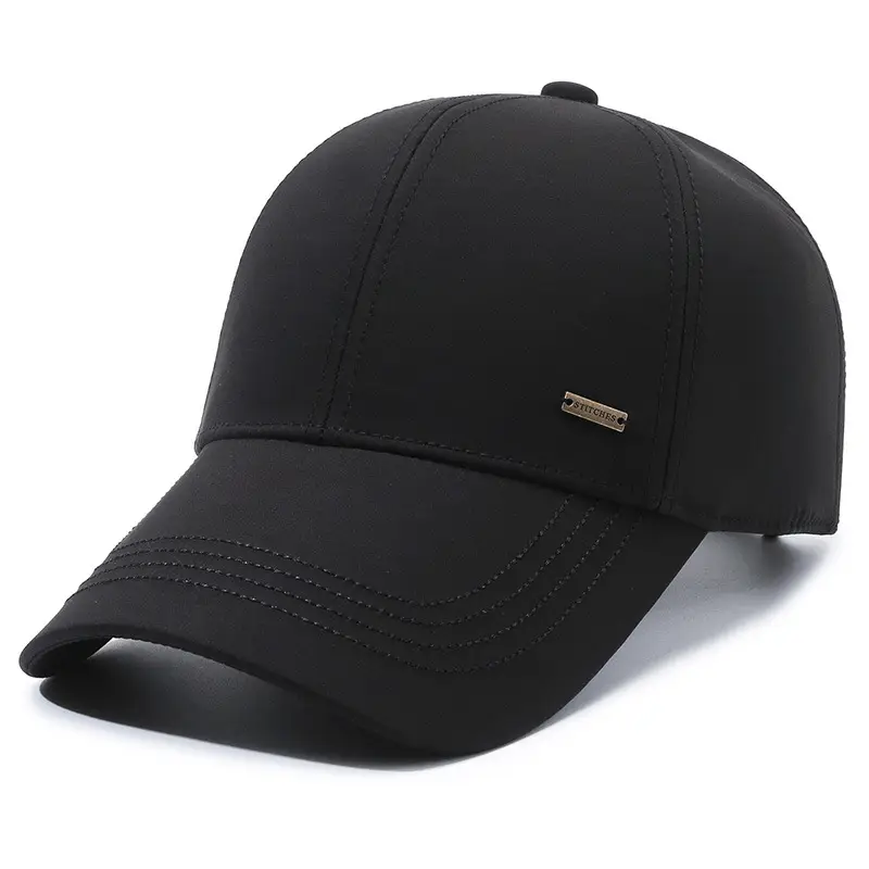 Men's Black Korean Baseball Cap Middle-aged Outdoor Sunshade Cap - Image 2