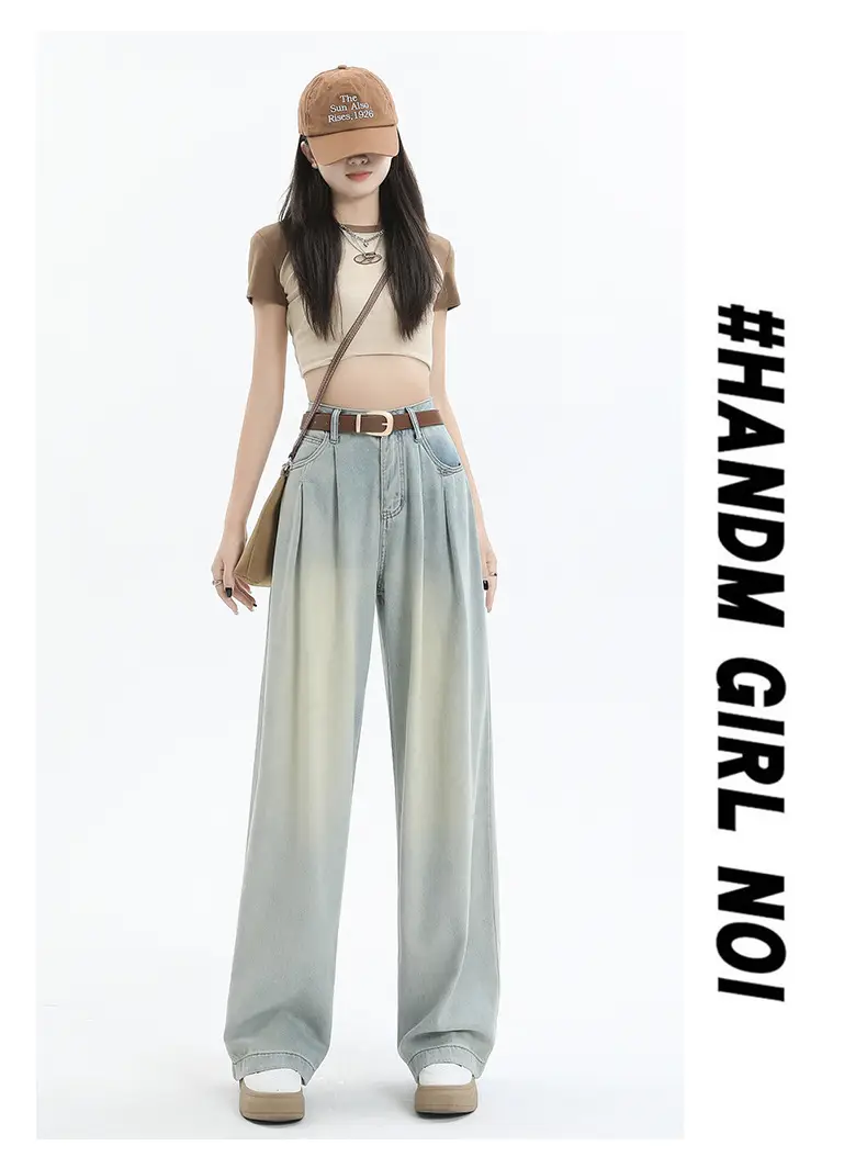 Women's Dark Blue Pleated Wide Leg Pants 2024 — feature 15