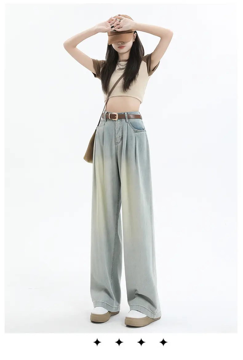 Women's Dark Blue Pleated Wide Leg Pants 2024 — feature 16