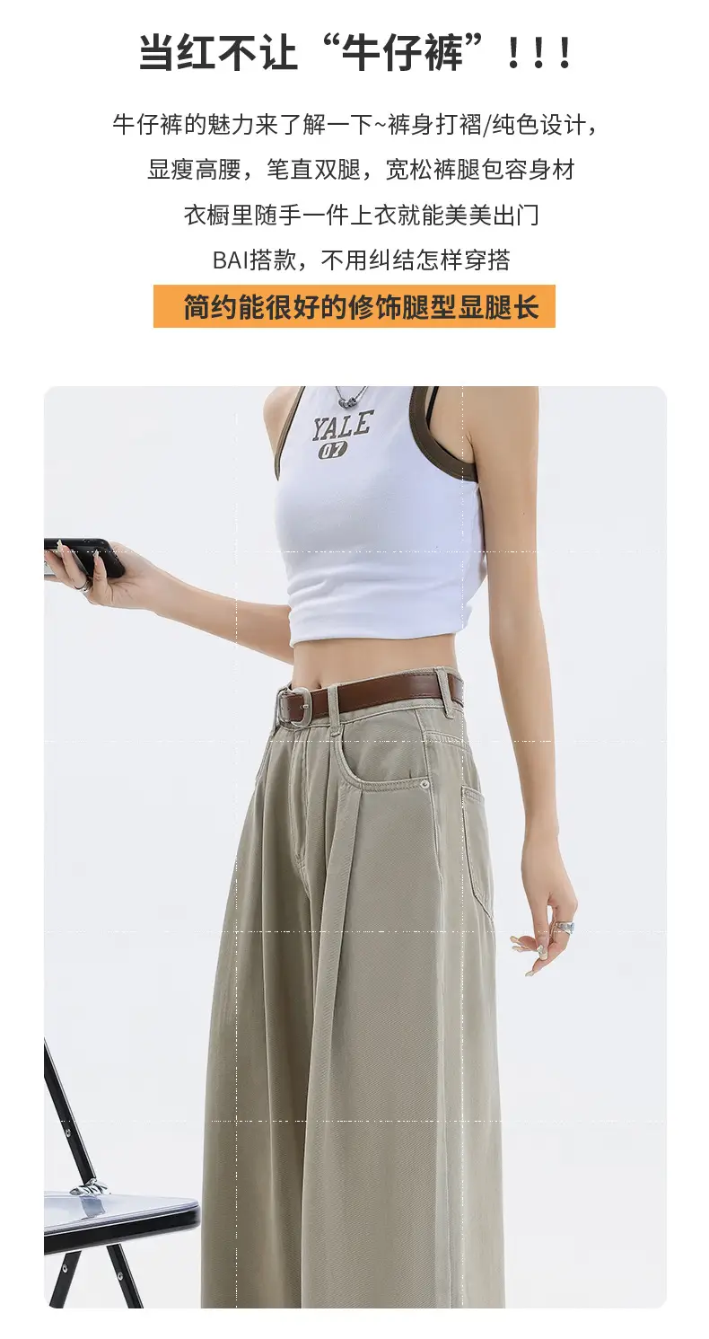 Women's Dark Blue Pleated Wide Leg Pants 2024 — feature 26