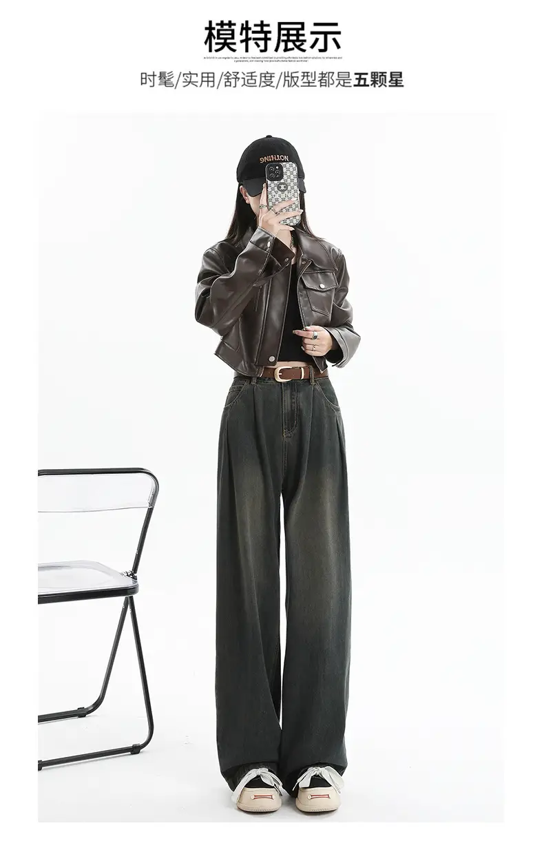 Women's Dark Blue Pleated Wide Leg Pants 2024 — feature 40