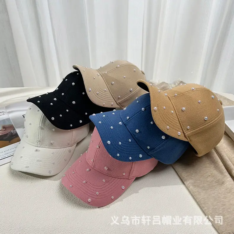 Korean Fashion Pearl Sun Hat Woolen Warm Duck Tounge — feature 32