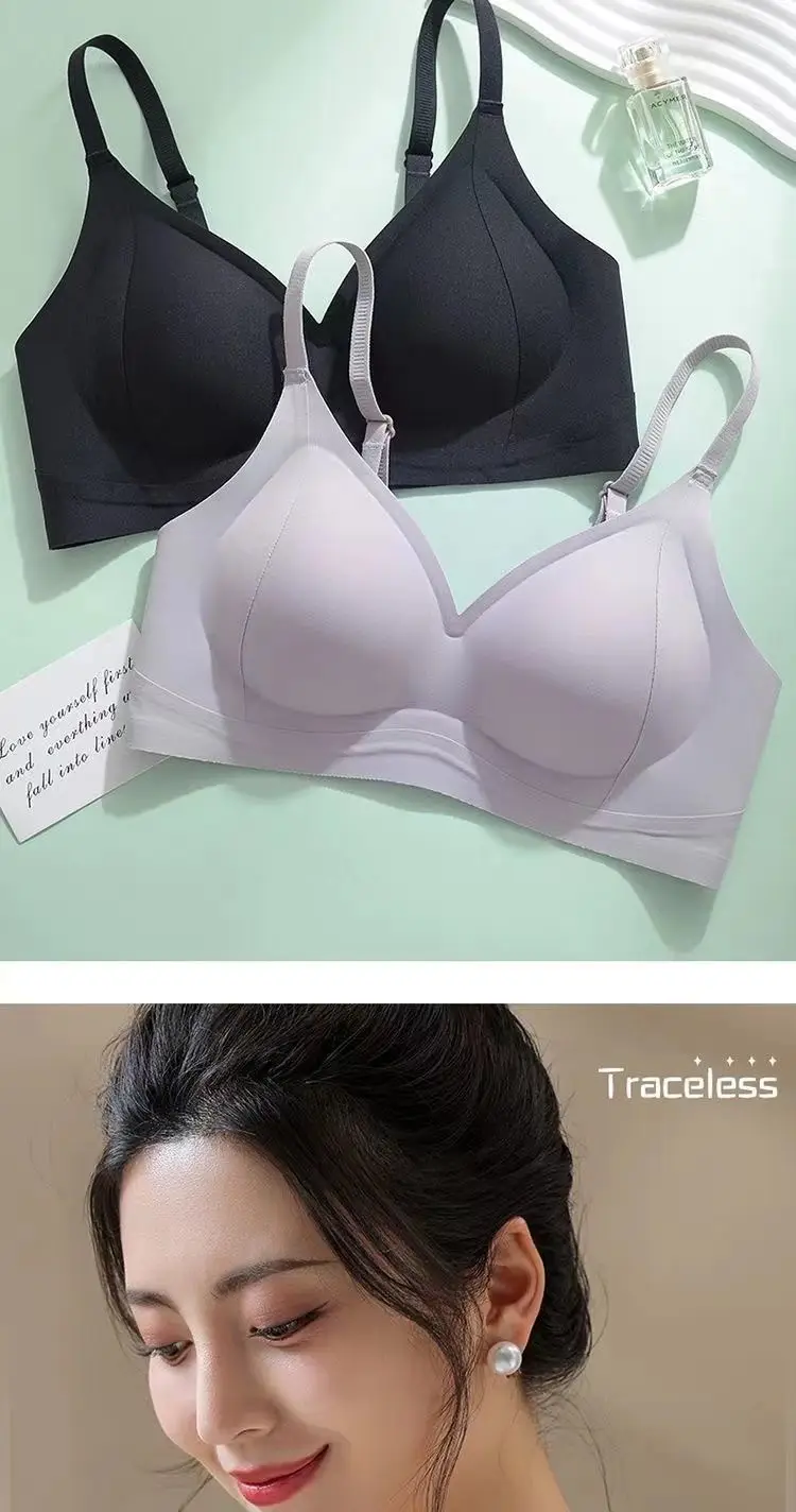 Clothing color shell [seamless female thin] small chest gathered underwear lifting anti-fixing cup breast anti-sagging bra — feature 22