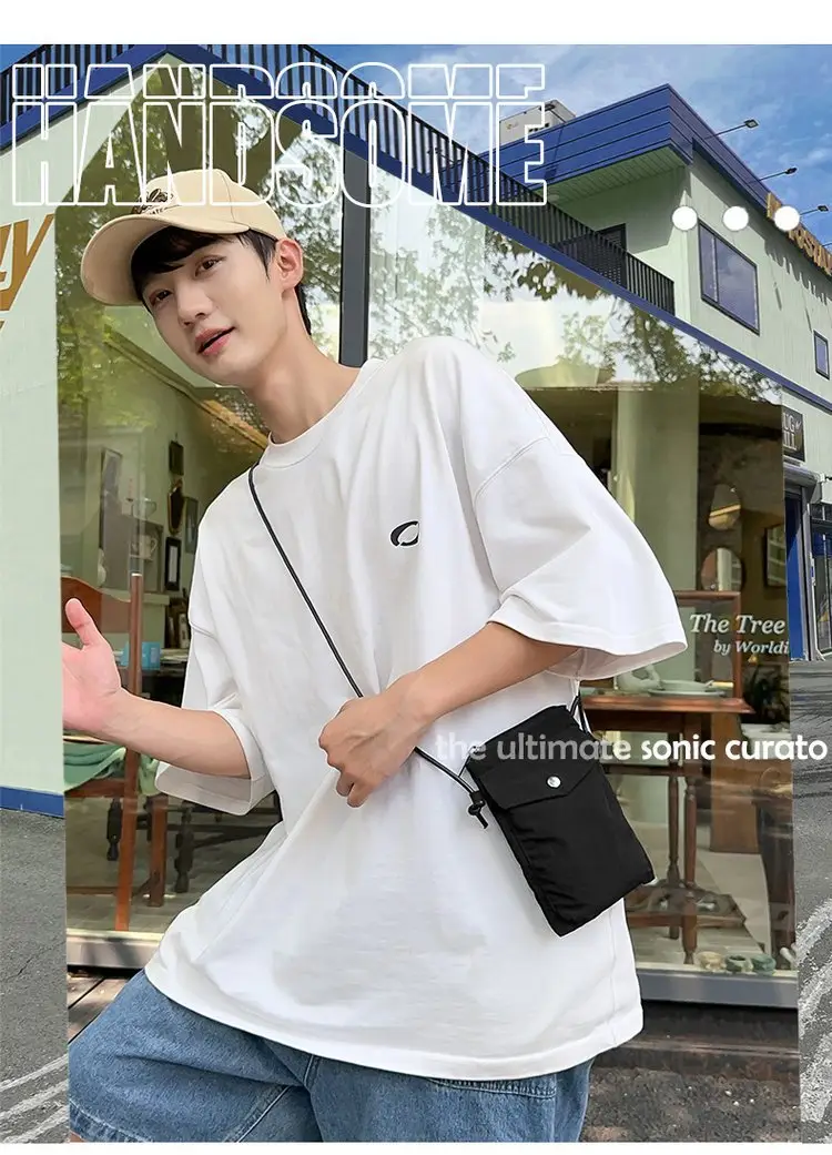 Japanese New Casual White Mobile Phone Bag for Men — feature 1