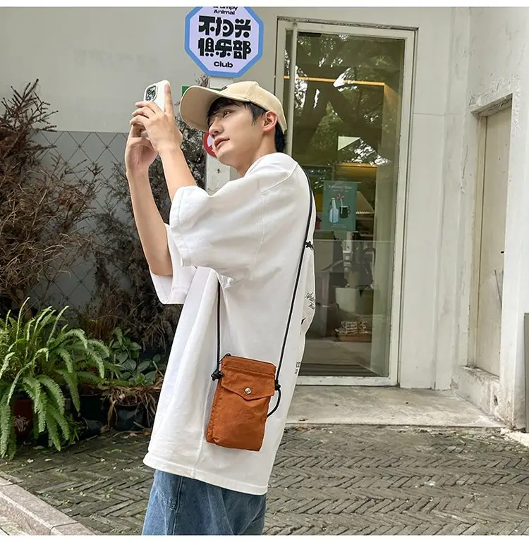 Japanese New Casual White Mobile Phone Bag for Men — feature 21