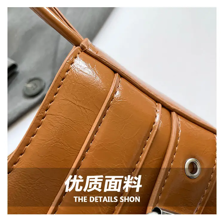Red Women's Shoulder Bag with Buckle Strap — feature 4