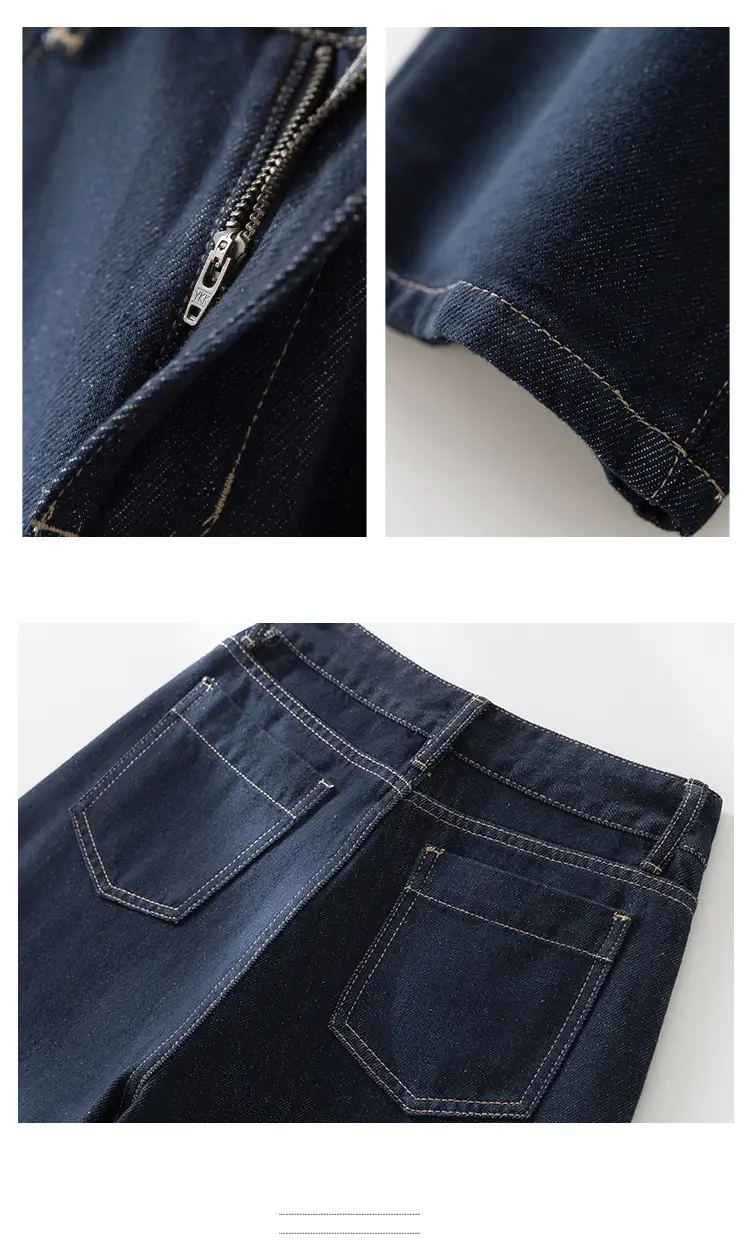 Vintage Deep Blue Jeans for Petite Women Yamamoto High-Waisted Pants — feature 11